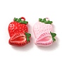 Baking Paint Zinc Alloy Pendants, Strawberry Charms