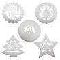5шт. 5 стили рождественских 201 соединители из нержавеющей стали, вырезанные лазером, цвет нержавеющей стали, не тускнеет, гравированные металлические украшения