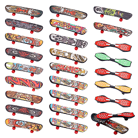 CHGCRAFT 25Pcs 2 Style Plastic Skate Boarding, Mini Skateboards, Children Toys