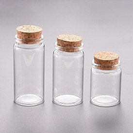 Glass Bead Containers, with Cork Stopper, Wishing Bottle