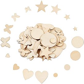 Unfinished Blank Wood Cabochons, Laser Cut Wood Shapes, Mixed Shapes