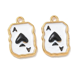 304 нержавеющей стальной эмали подвески, игральная карта с подвесками в виде туза пик, ионное покрытие (ip), реальный 18 k позолоченный