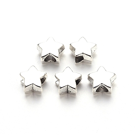 Tibetan Style Alloy European Beads, Large Hole Beads, Cadmium Free & Lead Free, Star