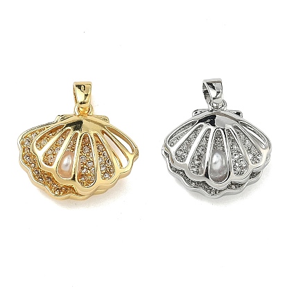 Латунные микропаве прозрачные подвески с фианитом, подвески из искусственного жемчуга и ракушек, стойки покрытие, долговечный