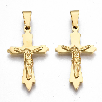201 Stainless Steel Pendants, Crucifix Cross, for Easter