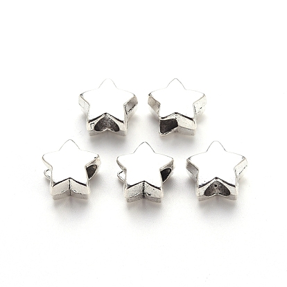 Tibetan Style Alloy European Beads, Large Hole Beads, Cadmium Free & Lead Free, Star