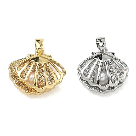 Латунные микропаве прозрачные подвески с фианитом, подвески из искусственного жемчуга и ракушек, стойки покрытие, долговечный