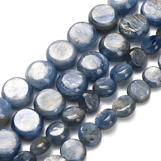 Натуральный кианитовые бисер пряди, плоско-круглые