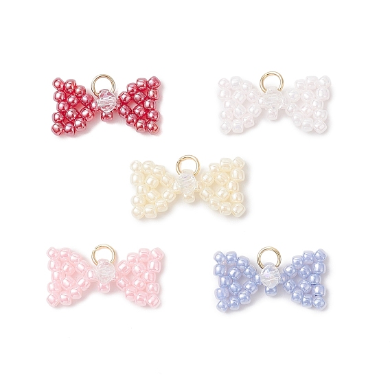 Стеклянные подвески из бисера, бантом