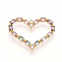 Micro cuivres ouvrent pendentifs zircone cubique, charmes de coeur