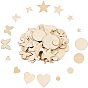 Unfinished Blank Wood Cabochons, Laser Cut Wood Shapes, Mixed Shapes