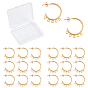 20Pcs Brass Stud Earring Findings, with Loop, Long-Lasting Plated, Ring