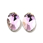 K9 Glass Rhinestone Cabochons, Flat Back & Back Plated, Faceted, Oval