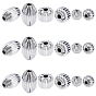 18Pcs 3 Style 304 Stainless Steel Corrugated Beads, Round & Lantern & Rice