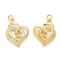Brass Micro Pave Cubic Zirconia Pendants, Heart