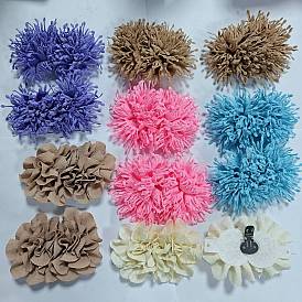 12 piezas 6 colores clips de hebilla de zapato de poliéster, decoración de zapatos con corona desmontable, flor