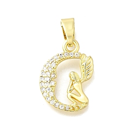 Латунные микро проложить кубического циркония подвески, ангельские прелести, без кадмия и без свинца, долговечный, стойки покрытие