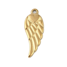 Ion Plating(IP) 304 Stainless Steel Pendants, Wing Charm