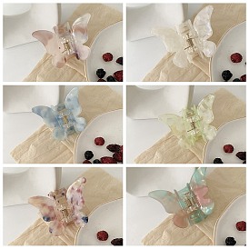 Butterfly Shape Cellulose Acetate Claw Hair Clips, Hair Accessories for Girl Thick Hair