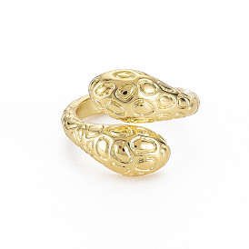 Snake Shape Rack Plating Alloy Cuff Rings, Open Rings, Cadmium Free & Lead Free