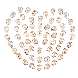 Шить на горный хрусталь, многожильных ссылки, стекло горный хрусталь, с латунными зубцами в платиновых тонах, аксессуары для одежды, граненые, слеза