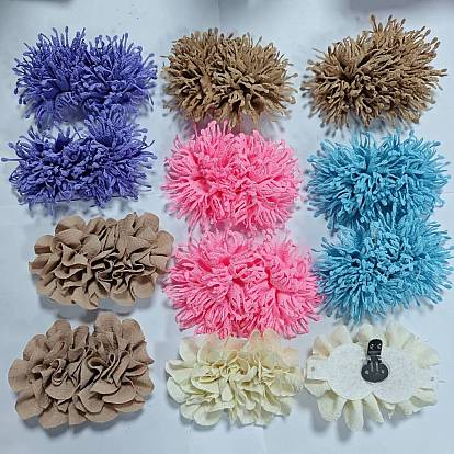 12 piezas 6 colores clips de hebilla de zapato de poliéster, decoración de zapatos con corona desmontable, flor