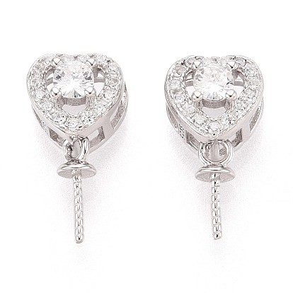 925 подвеска в форме сердца из стерлингового серебра с микропаве из кубических цирконий, шапка из бисера