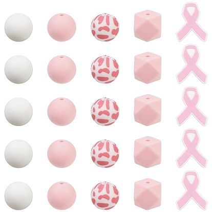 25шт 5 стили силиконовые бусины, для изготовления украшений в богемном стиле своими руками, разнообразные