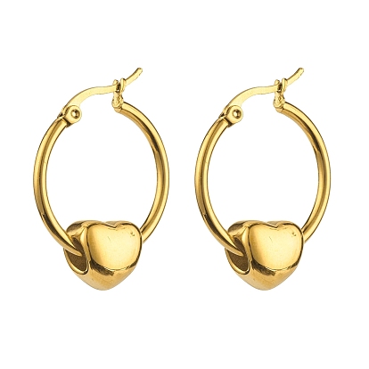 Heart Beaded Hoop Earrings for Girl Women