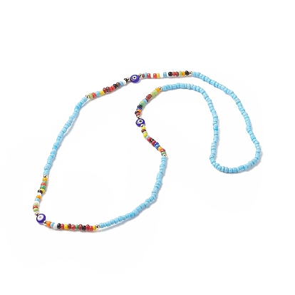 Evil Eye Waist Beads, Lampwork & Glass Seed Beaded Stretch Waist Chains for Women