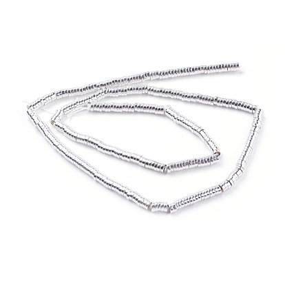 Electroplated Non-magnetic Synthetic Hematite Beads Strand, Heishi Beads, Flat Round/Disc