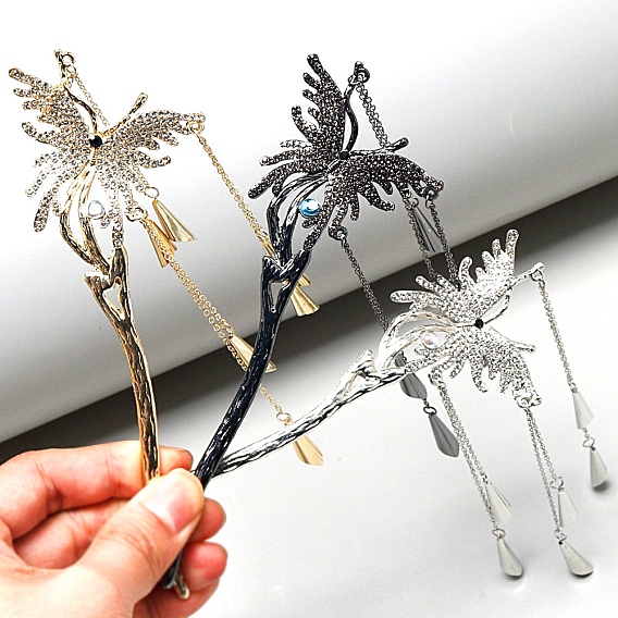 Палочки для волос в форме бабочки из сплава, аксессуары для волос для женщин и девочек, кисточка