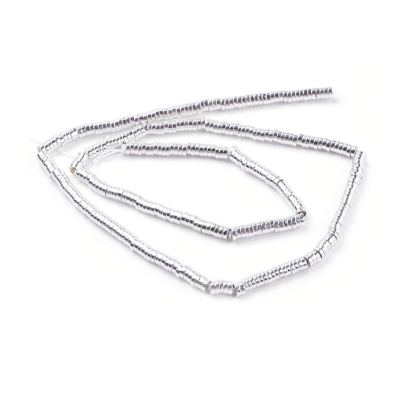 Electroplated Non-magnetic Synthetic Hematite Beads Strand, Heishi Beads, Flat Round/Disc