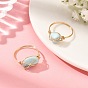 Bagues pour femmes en larimar naturel et fil de cuivre