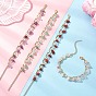 Браслеты из нескольких нитей с бусинами из натуральных драгоценных камней и латунными цепочками-скрепками для женщин