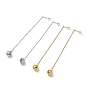 304 Stainless Steel Long Chain with Small Bell Dangle Stud Earrings for Women
