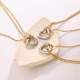 Duo Tone 304 Stainless Steel Heart Pendant Necklaces for Women