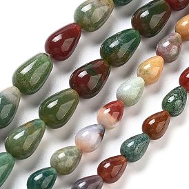 Natural Indian Agate Beads Strands, Teardrop