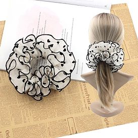 300Pcs Heart Pettern Girls Hair Accessories, Scrunchie/Scrunchy, Polyester Elastic Hair Ties, Ponytail Holder