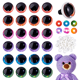 48 шт. 6 цветные смоляные безопасные глаза, с распоркой, для поделок куклы игрушки кукольные плюшевые животные изготовление