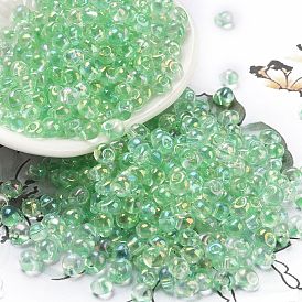 6/0 Inside Colours Glass Seed Beads, Teardrop