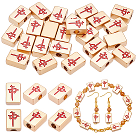 24шт 2 стили бусины из цинкового сплава, маджонг