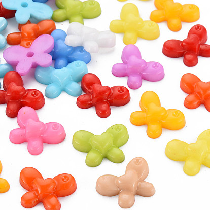 Des perles en plastique, la moitié foré, papillon