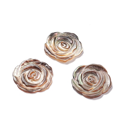 Lèvres noir cabochons shell, fleur