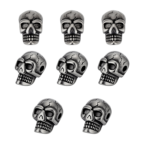 304 Stainless Steel Beads, Skull