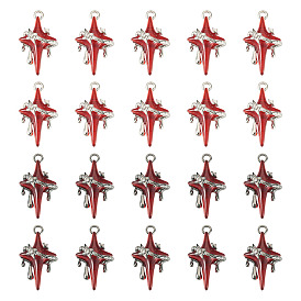 20 шт. 2 цвета, подвески из смолы из сплава, звезда, с петлей