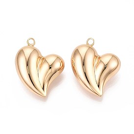 Латунные подвески, сердце, без никеля 