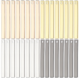 PandaHall 2 Style Elite Brass Pendants, Stamping Blank Tag, Rectangle