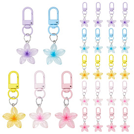 25 шт. 5 брелоки-подвески из смолы разных цветов, с поворотными застежками сплава