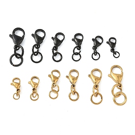 304 нержавеющая сталь застежка когтя омара, с прыжковых колец, ионное покрытие (ip)